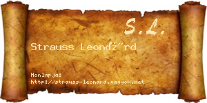 Strauss Leonárd névjegykártya