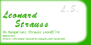 leonard strauss business card